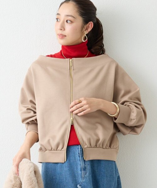 un dix cors（アンディコール）の「《着回し力抜群》2WAY刺繍ZIPプルオーバー（スウェット・レディース・ブラック/モカ/ピンク・FREE）」の11枚目の写真