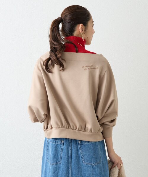 un dix cors（アンディコール）の「《着回し力抜群》2WAY刺繍ZIPプルオーバー（スウェット・レディース・ブラック/モカ/ピンク・FREE）」の13枚目の写真