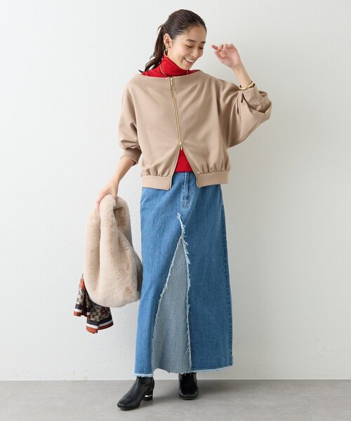 un dix cors（アンディコール）の「《着回し力抜群》2WAY刺繍ZIPプルオーバー（スウェット・レディース・ブラック/モカ/ピンク・FREE）」の7枚目の写真