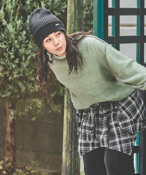 niko and...（ニコアンド）の「オリジナルリブワッチ（ニットキャップ/ビーニー・レディース・ブラック/アイボリー/ライトグレー・0）」の4枚目の写真