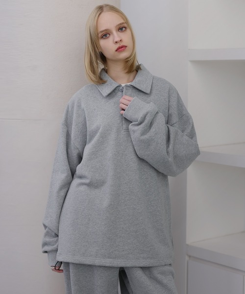 ROCHEM(ローシェン)の「【セットアップ対応】ハートロゴ刺繍ドローコードポロスウェット(スウェット・メンズ・グレー/ブラウン/ブラック/ネイビー・L/M/S/XS)」の18枚目の写真