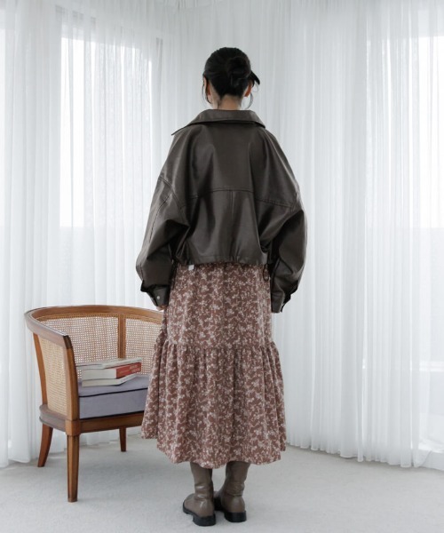 flower（フラワー）の「2wayショートブルゾン（ブルゾン・レディース・ブラック/ブラウン・FREE）」の9枚目の写真