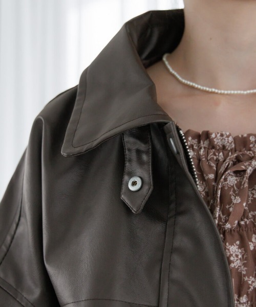 flower（フラワー）の「2wayショートブルゾン（ブルゾン・レディース・ブラック/ブラウン・FREE）」の10枚目の写真