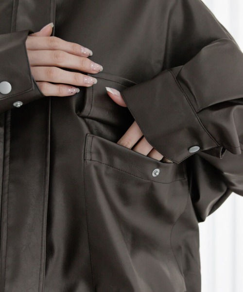 flower（フラワー）の「2wayショートブルゾン（ブルゾン・レディース・ブラック/ブラウン・FREE）」の12枚目の写真