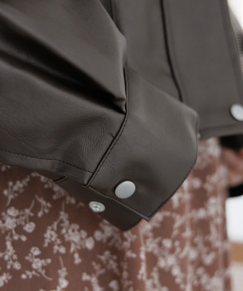 flower（フラワー）の「2wayショートブルゾン（ブルゾン・レディース・ブラック/ブラウン・FREE）」の13枚目の写真