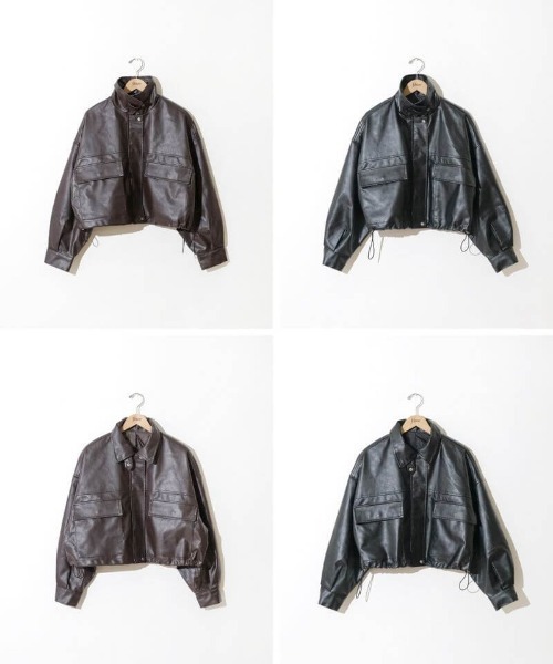 flower（フラワー）の「2wayショートブルゾン（ブルゾン・レディース・ブラック/ブラウン・FREE）」の20枚目の写真