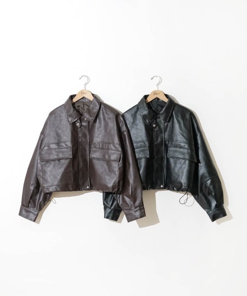 flower（フラワー）の「2wayショートブルゾン（ブルゾン・レディース・ブラック/ブラウン・FREE）」の21枚目の写真