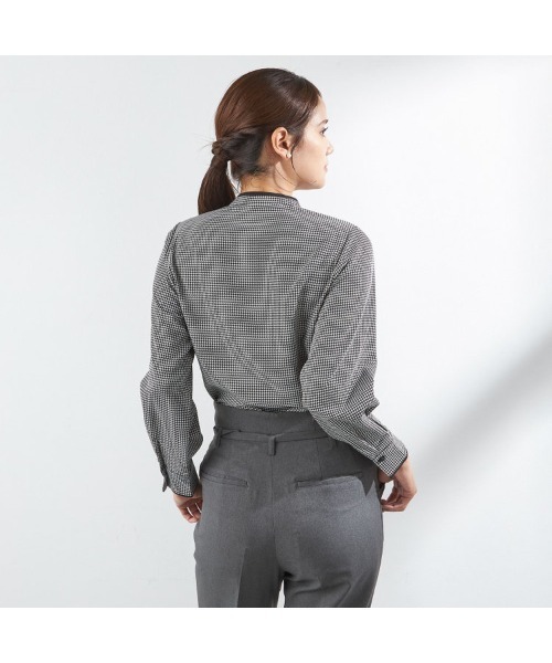 SUIT SELECT(スーツセレクト)の「【長袖】ボウタイ取り外し2WAYプルオーバー(シャツ/ブラウス・レディース・ブラック×ホワイト/ホワイト/グレー・MEDIUM/LARGE/SMALL)」の14枚目の写真
