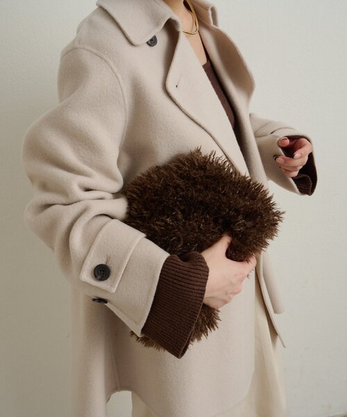 Omekashi(オメカシ)の「シャギー巾着(トートバッグ・レディース・ブラウン/グリーン・ONE SIZE)」の13枚目の写真