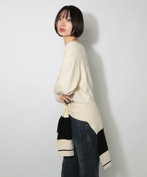 PAGEBOY(ページボーイ)の「ショルダーカーデSETニット(ニット/セーター・レディース・ブラウン/ブラック/オフホワイト・FREE)」の16枚目の写真