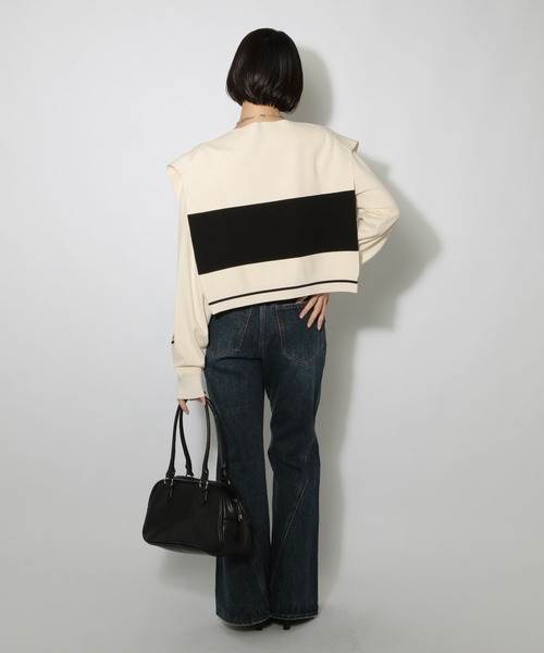 PAGEBOY(ページボーイ)の「ショルダーカーデSETニット(ニット/セーター・レディース・ブラウン/ブラック/オフホワイト・FREE)」の9枚目の写真