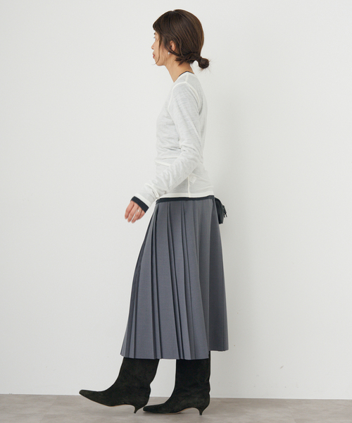 IENA（イエナ）の「《追加》Super120’sウールクルーネックプルオーバー（Tシャツ/カットソー・レディース・ホワイト/レッド/チャコールグレー・FREE）」の17枚目の写真