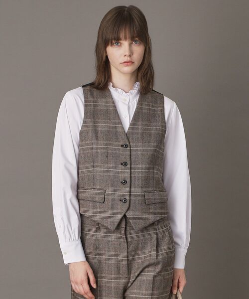 DRESSTERIOR(ドレステリア)の「【otonaMUSE 11月号掲載】サキソニーグレンチェックジレ(ベスト・レディース・ダークブラウン系1・36/38)」の4枚目の写真