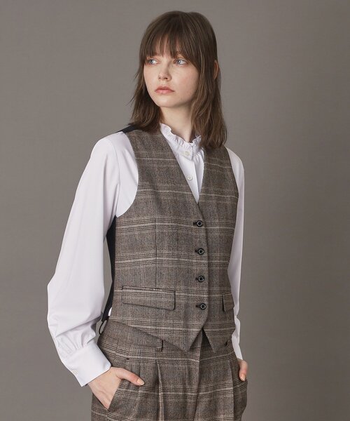 DRESSTERIOR(ドレステリア)の「【otonaMUSE 11月号掲載】サキソニーグレンチェックジレ(ベスト・レディース・ダークブラウン系1・36/38)」の5枚目の写真