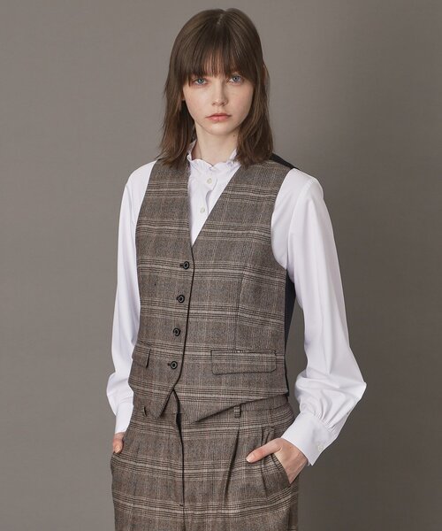 DRESSTERIOR(ドレステリア)の「【otonaMUSE 11月号掲載】サキソニーグレンチェックジレ(ベスト・レディース・ダークブラウン系1・36/38)」の6枚目の写真