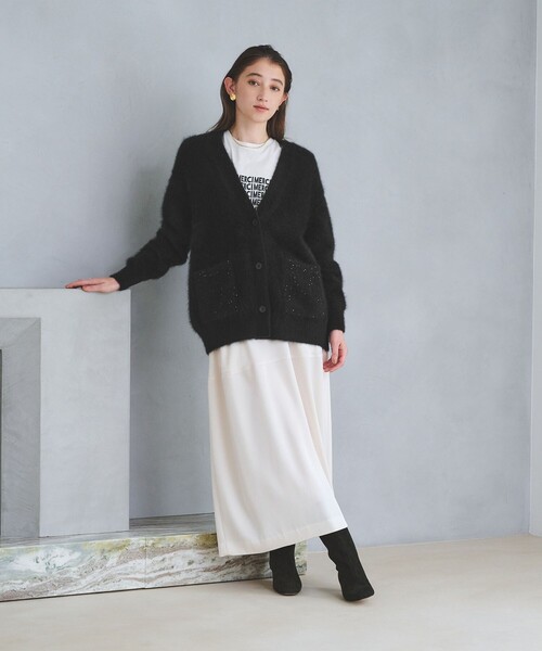 フォックスカシミヤ スパンコール ミドル カーディガン（カーディガン