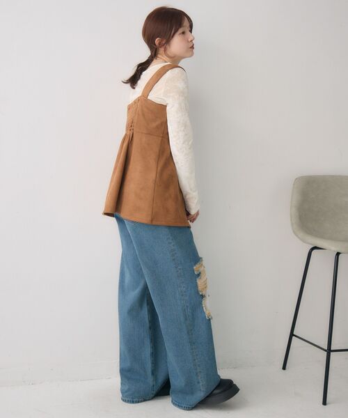 RETRO GIRL（レトロガール）の「スウェードチュニックOP（チュニック・レディース・ダークブラウン/チャコールグレー/キャメル・FREE）」の7枚目の写真