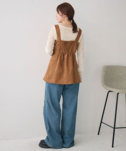 RETRO GIRL（レトロガール）の「スウェードチュニックOP（チュニック・レディース・ダークブラウン/チャコールグレー/キャメル・FREE）」の8枚目の写真