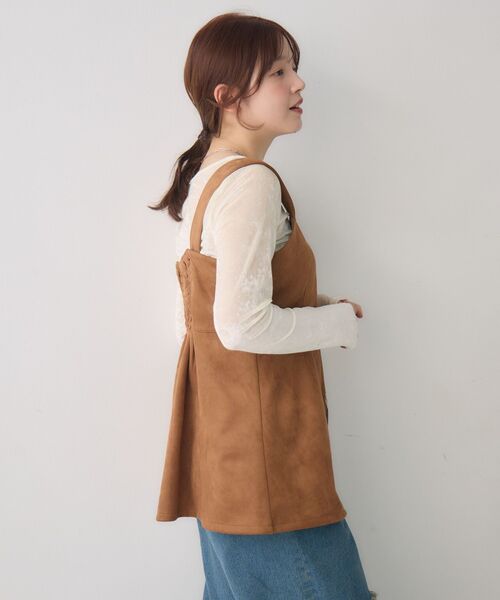 RETRO GIRL（レトロガール）の「スウェードチュニックOP（チュニック・レディース・ダークブラウン/チャコールグレー/キャメル・FREE）」の11枚目の写真