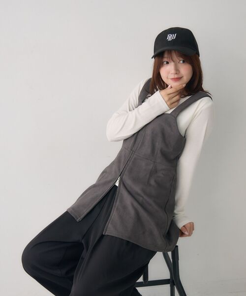 RETRO GIRL（レトロガール）の「スウェードチュニックOP（チュニック・レディース・ダークブラウン/チャコールグレー/キャメル・FREE）」の15枚目の写真