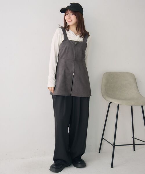 RETRO GIRL（レトロガール）の「スウェードチュニックOP（チュニック・レディース・ダークブラウン/チャコールグレー/キャメル・FREE）」の16枚目の写真