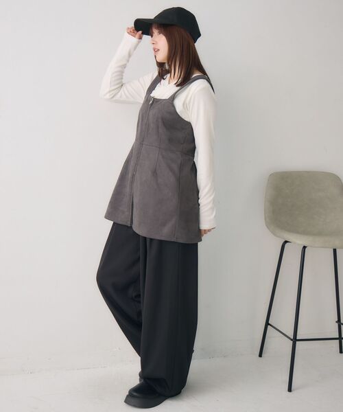 RETRO GIRL（レトロガール）の「スウェードチュニックOP（チュニック・レディース・ダークブラウン/チャコールグレー/キャメル・FREE）」の19枚目の写真