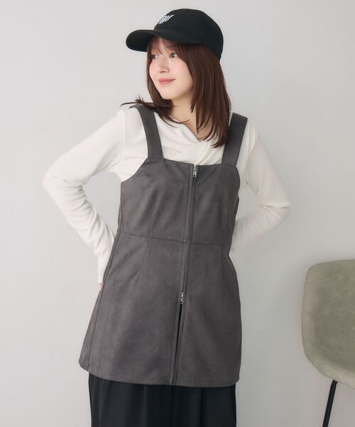 RETRO GIRL（レトロガール）の「スウェードチュニックOP（チュニック・レディース・ダークブラウン/チャコールグレー/キャメル・FREE）」の20枚目の写真