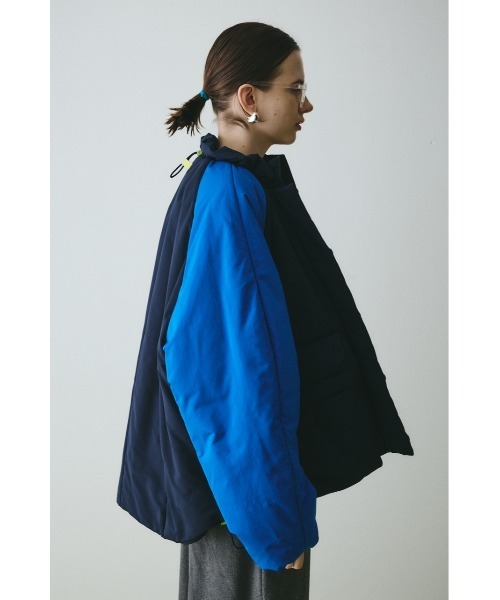 フランシュリッペ フリル ナイロン100% しんなりパッカブルゾン M ネイビー Frill neck padded blouson フリルネックパデッドブルゾン（ブルゾン