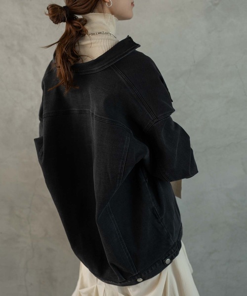 Muffiny（マフィニー）の「オーバーデニムジャケット（Tシャツ/カットソー・レディース・ブルー/ブラック・MEDIUM）」の12枚目の写真