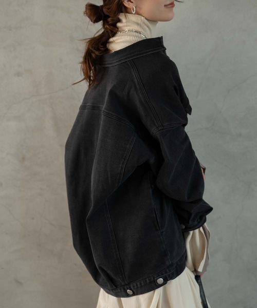 Muffiny（マフィニー）の「オーバーデニムジャケット（Tシャツ/カットソー・レディース・ブルー/ブラック・MEDIUM）」の13枚目の写真
