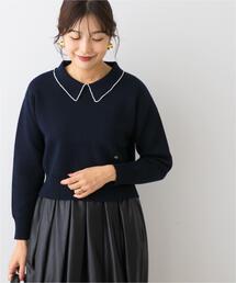 URBAN RESEARCH ROSSO WOMEN | F by ROSSO　コットンカシミヤ衿パールニット(ニット/セーター)