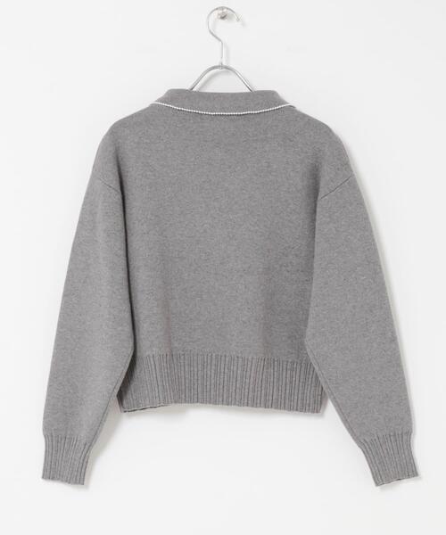 セール】F by ROSSO コットンカシミヤ衿パールニット（ニット/セーター