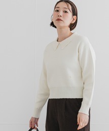 URBAN RESEARCH ROSSO WOMEN（アーバンリサーチ　ロッソ）の「F by ROSSO　コットンカシミヤ衿パールニット（ニット/セーター・レディース）」