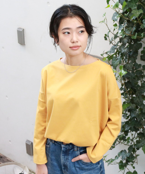 Rouge vif Anna(ルージュヴィフアンナ)の「【一部店舗限定】エコポリコット天竺プルオーバー/ ロングスリーブTシャツ(Tシャツ/カットソー・レディース・ブラック/イエロー・フリー)」の6枚目の写真