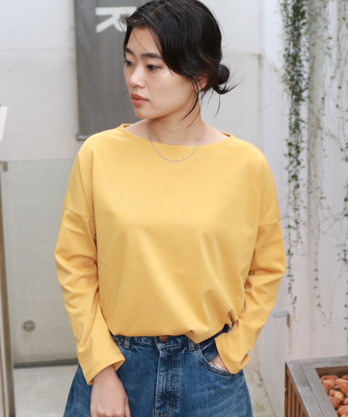 Rouge vif Anna(ルージュヴィフアンナ)の「【一部店舗限定】エコポリコット天竺プルオーバー/ ロングスリーブTシャツ(Tシャツ/カットソー・レディース・ブラック/イエロー・フリー)」の8枚目の写真