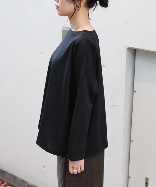 Rouge vif Anna(ルージュヴィフアンナ)の「【一部店舗限定】エコポリコット天竺プルオーバー/ ロングスリーブTシャツ(Tシャツ/カットソー・レディース・ブラック/イエロー・フリー)」の17枚目の写真