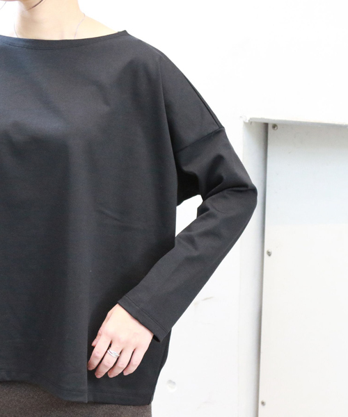 Rouge vif Anna(ルージュヴィフアンナ)の「【一部店舗限定】エコポリコット天竺プルオーバー/ ロングスリーブTシャツ(Tシャツ/カットソー・レディース・ブラック/イエロー・フリー)」の19枚目の写真