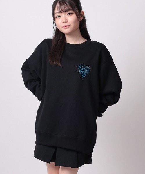 SlashDate(スラッシュデイト)の「【82】ラインストーン ハート刺繍 裏起毛 スウェット(スウェット・レディース・ブラック/ピンク/ホワイト・L/M)」の16枚目の写真