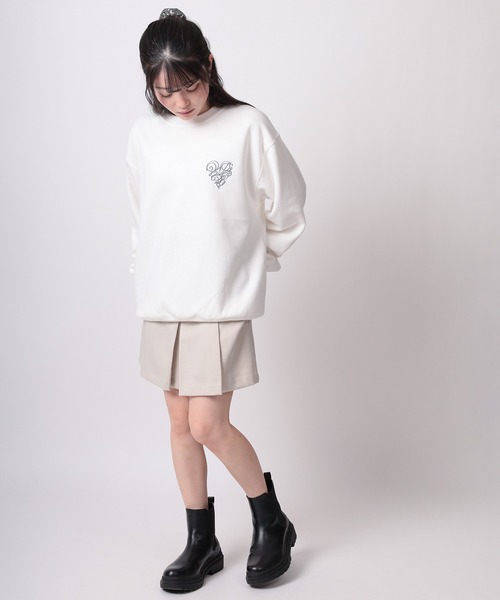 SlashDate(スラッシュデイト)の「【82】ラインストーン ハート刺繍 裏起毛 スウェット(スウェット・レディース・ブラック/ピンク/ホワイト・L/M)」の13枚目の写真