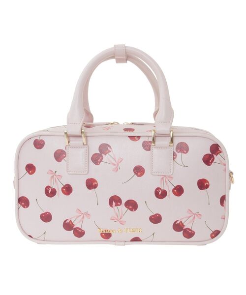 チェリー柄ボストンバッグ（ハンドバッグ）｜Maison de FLEUR