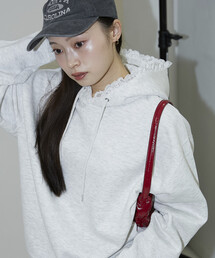 PUBLUX | PUBLUX/パブリュクス レース付き 裏起毛 フーディー　限定展開(パーカー)