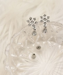 【float】ビジュー スノーフレーク シルバー ピアス