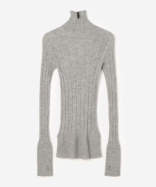 UNFILのベビーアルパカ ハイネックリブニット （グレー） UNFIL | ベビーアルパカ ハイネックリブニット WOMEN（ニット/セーター