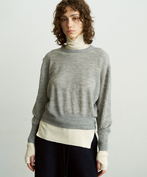 UNFIL | ベビーアルパカ ハイネックリブニット WOMEN（ニット/セーター