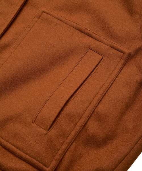 Green　Parks（グリーンパークス）の「ニットフード付きウーリーブルゾン（ブルゾン・レディース・キャメル/ダークネイビー/オフホワイト/杢グレー・FREE）」の6枚目の写真