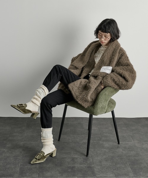 THE YOn（ザヨン）の「ドットベロアハイネックトップス（Tシャツ/カットソー・レディース・グレー/アイボリー/ブラウン・FREE）」の17枚目の写真