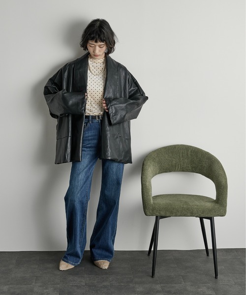 THE YOn（ザヨン）の「ドットベロアハイネックトップス（Tシャツ/カットソー・レディース・グレー/アイボリー/ブラウン・FREE）」の18枚目の写真