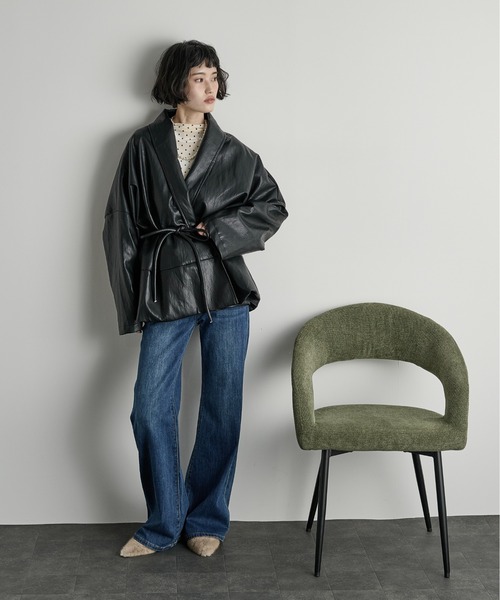 THE YOn（ザヨン）の「ドットベロアハイネックトップス（Tシャツ/カットソー・レディース・グレー/アイボリー/ブラウン・FREE）」の20枚目の写真