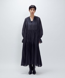 【美品】1er Arrondissement シアーシルク ワンピース ブラック 1er Arrondissement（プルミエアロンディスモン）の「シアー