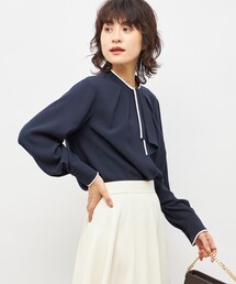 NOLLEY’S | ウォッシャブルストレッチジョーゼットボウタイ風ブラウス(シャツ/ブラウス)